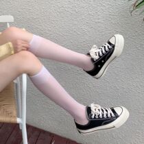 White calf socks Womens thin Japanese summer stockings stockings half high tube jk middle tube stockings summer socks