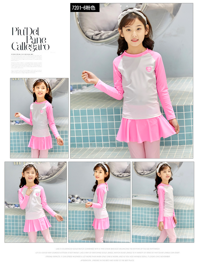 Đồ bơi trẻ em nữ chia áo tắm quần dài tay chống nắng ấm trai lớn bé trai và bé gái wetsuit một mảnh đồ bơi cho be gái 11 tuổi