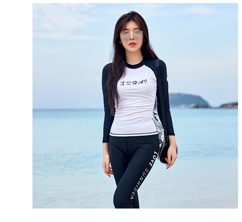 Áo tắm nữ tay dài quần dài chống nắng ấm bảo thủ mỏng khô nhanh mùa thu và mùa đông nóng xuân tắm phù hợp với bộ đồ ba mảnh 	áo tắm 2 mảnh yếm	
