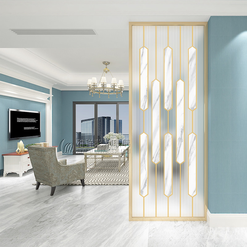 Modern minimalist light luxury glass screen partition wall living room entry porch aisle block decoration small apartment light luxury
