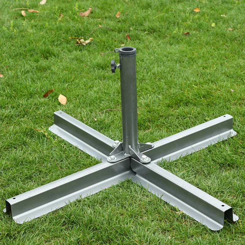 New thickened outdoor umbrella advertising umbrella cross iron base multi-functional umbrella seat placement umbrella beach umbrella base