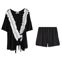 Черный комплект, шорты, короткий рукав