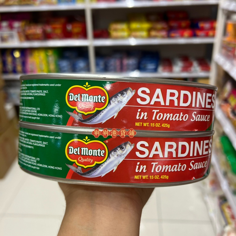 Malaysian Delmonte Brand Canned Sardines in Tomato Sauce 425g Ready-To-Eat Canned Food