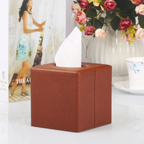 Janeouya Coarse cloth pattern PU leather fashion roll paper tube roll tissue box paper box living room simple household