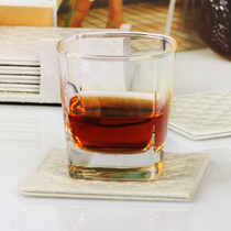 Janeouya riveting point lattice square double-sided leather teacup mat creative insulation table mat coaster