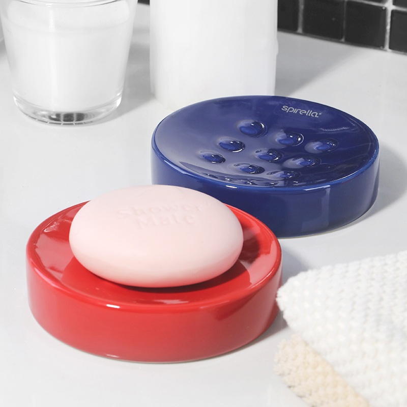 Swiss brand SPIRELLA water column Tube creative colored ceramic round hand-made soap box asphalt box