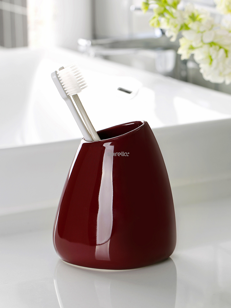 Swiss SPIRELLA ETNA glossy bathroom ceramic desktop storage toothbrush rack Toothpaste rack