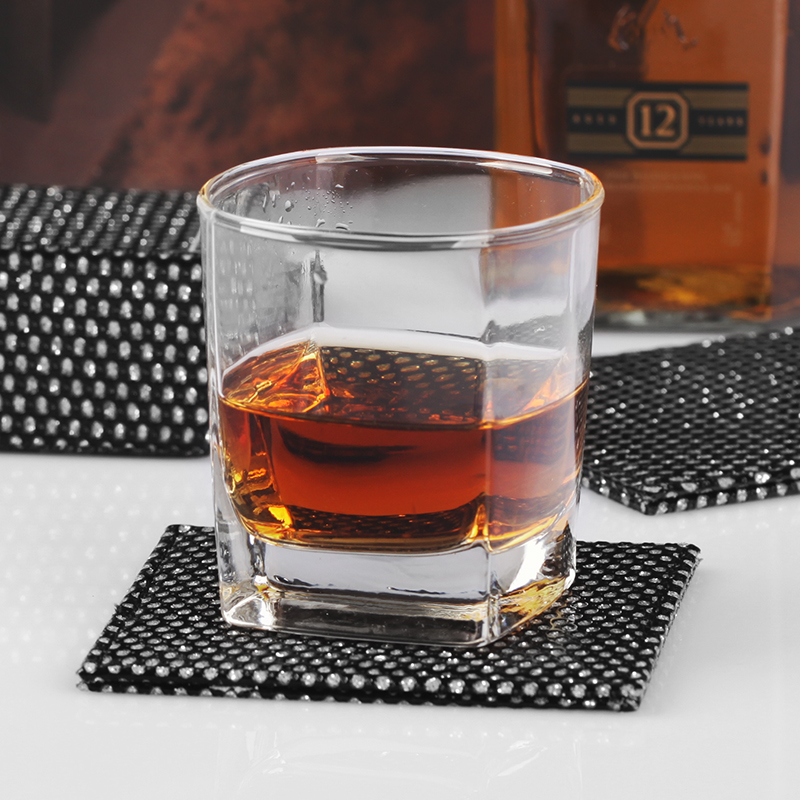 Janeouya creative square double sided leather heat insulation tea cup cushion non-slip bowl mat wood 6 pieces