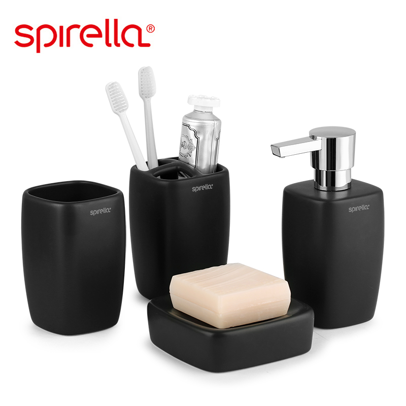 Swiss brand SPIRELLA MINIMA MATT Ceramics Bathroom Kit Fashion Toiletries BATHROOM FOUR PIECES OF CLOTHING