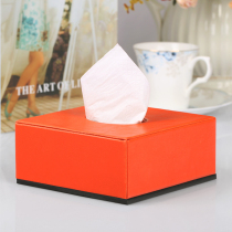 Janeouya simple PU leather wooden napkin carton creative tissue box European style paper box home living room
