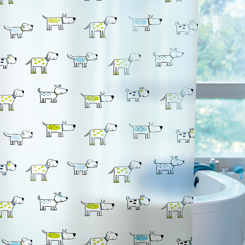 Swiss SPIRELLA Spot Dog Bathroom PEVA Plastic Shower Curtain Rod Suit Free of perforated dressing room Water resistant