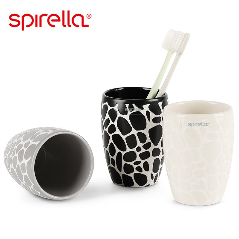 Swiss SPIRELLA creative pebble ceramic household wash cup toothbrush tooth cup couple tooth tank simple