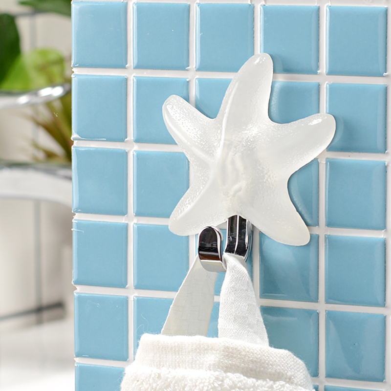 SPIRELLA SILK PUREE TRANSPARENT SEA STAR STARFISH BATHROOM DECORATED WITH STICKY HOOK DOUBLE-SIDED ADHESIVE 1