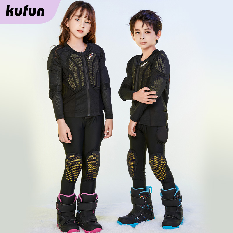 Kufeng スキー防具、保護具、落下防止服、ヒップ保護パンツ、女の子と子供用スノーボード用品セット、インナープロテクションのフルセット