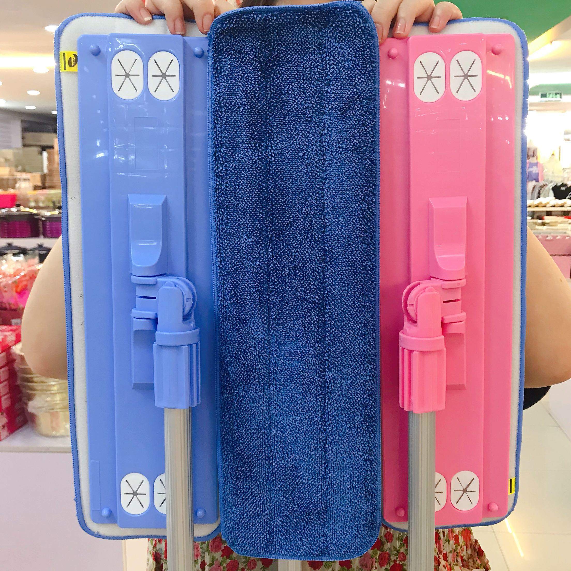 Korea Original Imported Powder Blue Rotary Flat Sloth Man Household Polished Wood Floor Tile Mop Mopping Cloth Mopping Cloth Mopping Cloth Mopping Cloth