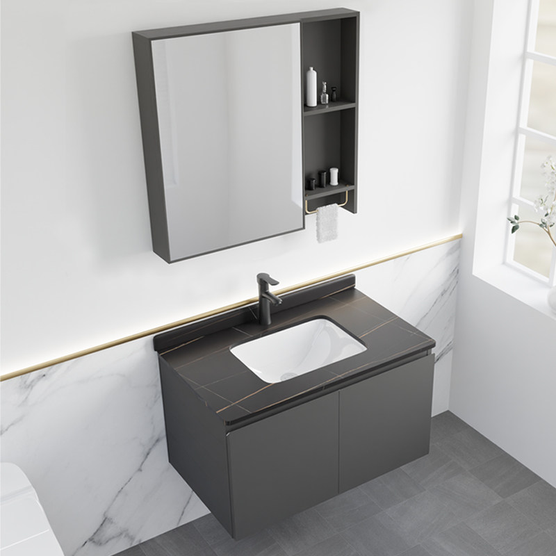 Bathroom cabinet powder room washhouse integrated ceramic washbasin pool space aluminum alloy washbasin cabinet combination