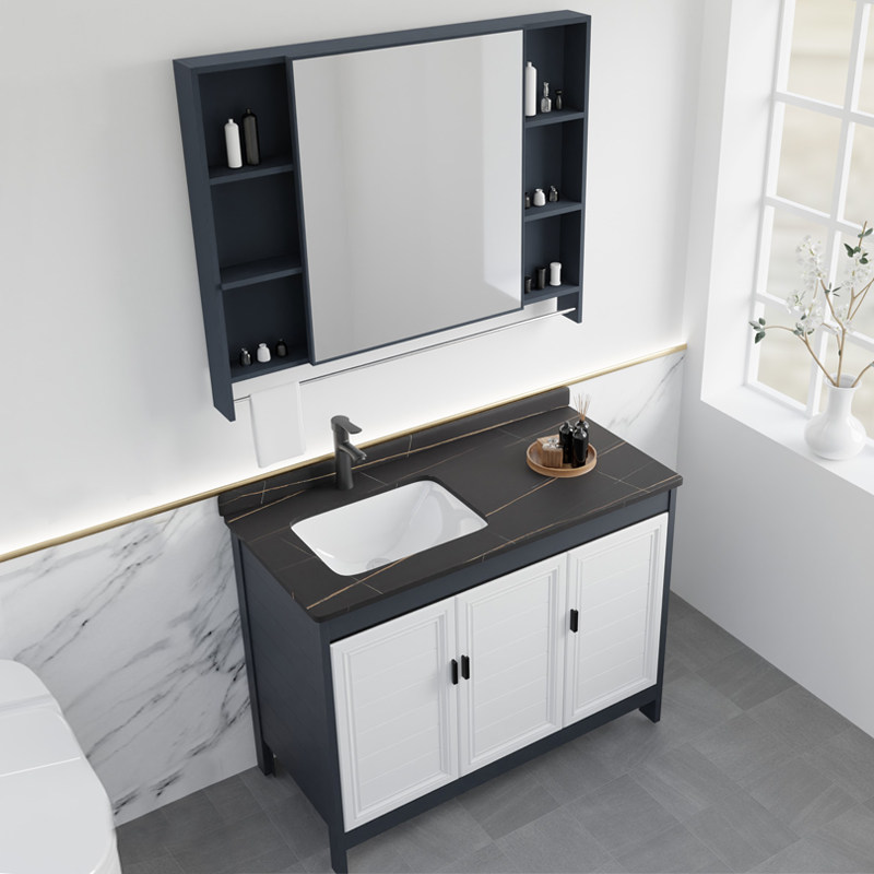 Bathroom cabinet floor rock-type luxury balcony toilet wash face wash basin cabinet combination
