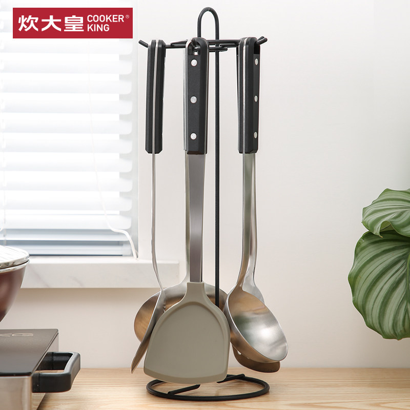 Cooking Great Real Pot Spade Suit Kitchenware Full Set Shovel Spoon Hot Pot Soup Spoon Leaking Spoon Iron Spoon Stainless Steel Saute