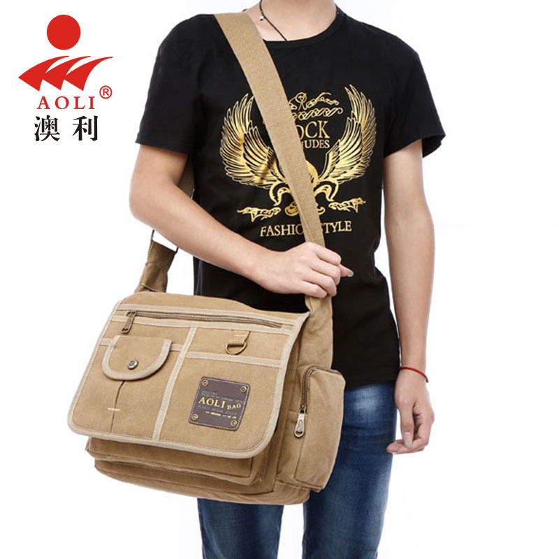 Australian Limen Bag Single Shoulder Bag Sails Bunk Bag Men's Bag Fashion Casual Bag Outdoor bag Han version Trend Oblique Satchel Bag
