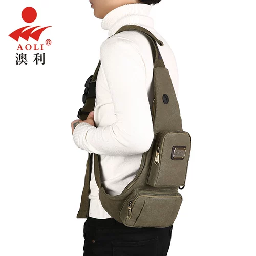 澳利 Нагрудная сумка, сумка на одно плечо, спортивная вместительная и большая сумка через плечо для отдыха, в корейском стиле