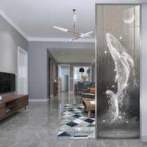 Modern art glass living room bedroom partition screen entry entrance tempered frosted double-sided bathroom shielding wall