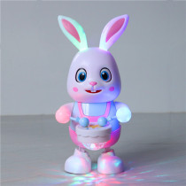 Will sing and dance Little Rabbit Music light walking Baby Child Puzzle Electric Fighting Drum Toy Girl