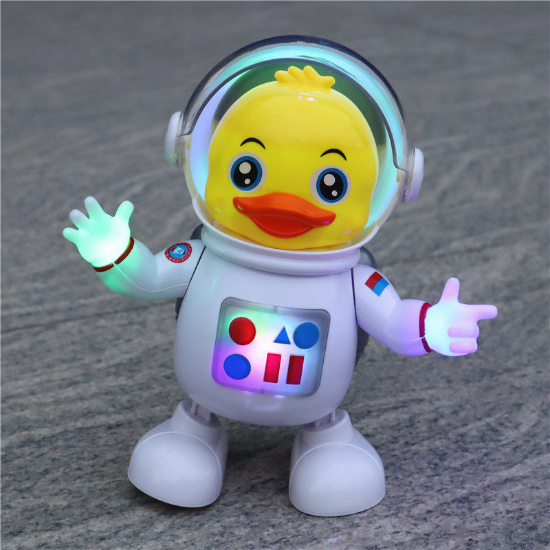 Singing and dancing toys baby training head-up electric lighting music space duck baby baby early education