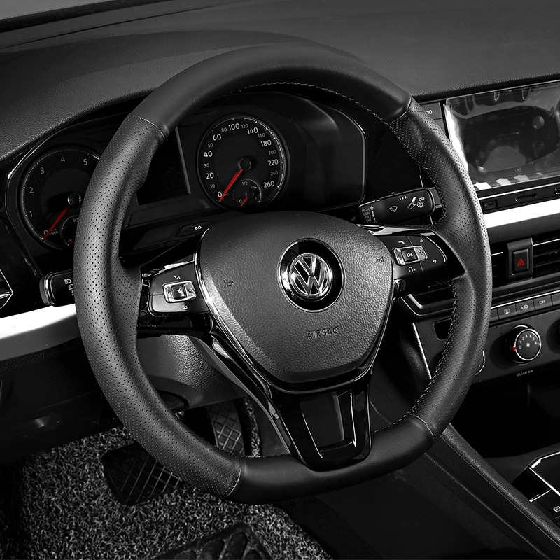 Sagitar Langyi steering wheel cover hand-sewn Bora POLO Magotan B8 Lingdu Passat exploration Yuet road armor Wei collar leather