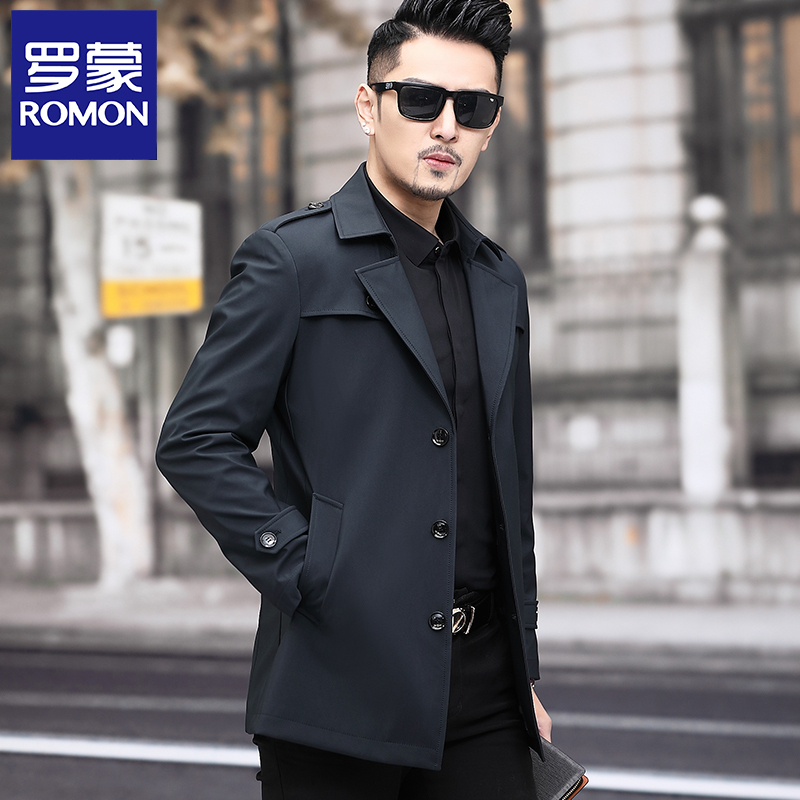 Romon High-End Men's Trench Coat, Spring and Autumn Style, Casual Jacket, Slim Fit, Short Style, Versatile Business Men's Fashion Top Romon High-End Men's Trench Coat, Spring and Autumn Style, Casual Jacket, Slim Fit, Short Style, Versatile Business Men's Fashion Top