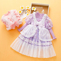 2022 Autumn New Girls Lolita Princess Dress Little Girls Knitting Dress Childrens Birthday Dress