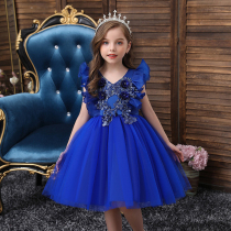Summer girl princess 4 fluffy mesh skirt 5 little girl 6 wedding dress skirt flower girl 7 catwalk 9 performance dress 8 years old