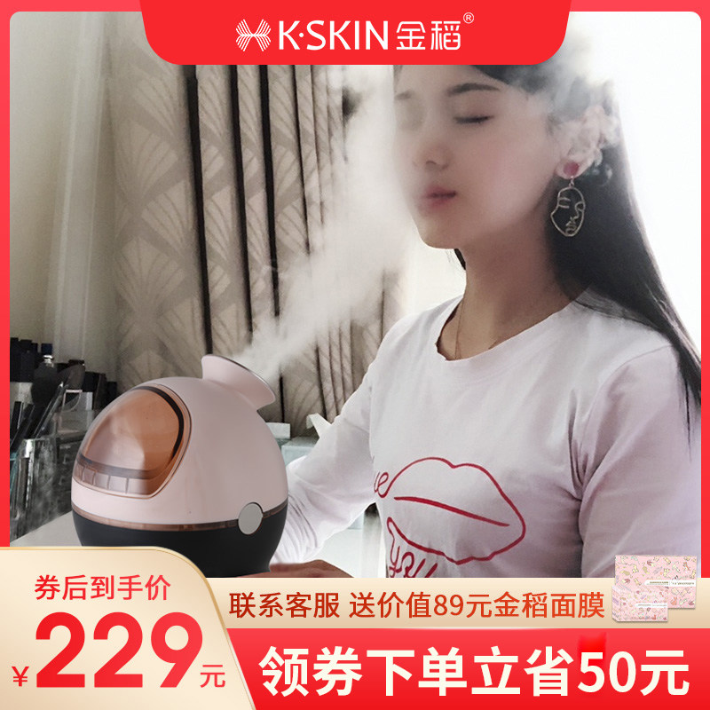 Golden Rice Face Steamer Nano Steam Sprayer Home Beauty Instrument Moisturizer Facial Humidifier Hot and Cold Double Spray