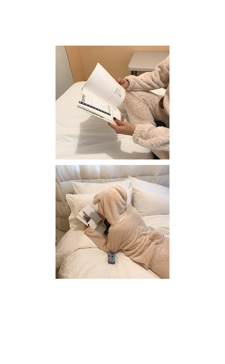 Xin Bang Bang bra mùa thu và mùa đông dễ thương đồ ngủ trùm đầu sang trọng quần ngủ phù hợp với nữ san hô nhung nhà dịch vụ hai mảnh bộ đồ the thao nữ hàng hiệu