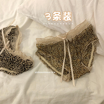 Xin help Bra retro BAO WEN bow mesh sexy comfortable underwear breathable cotton crotch breifs women