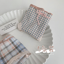 Xin help Bra Japanese cute fresh printed lace edge cotton breifs students Middle waist cotton underwear women