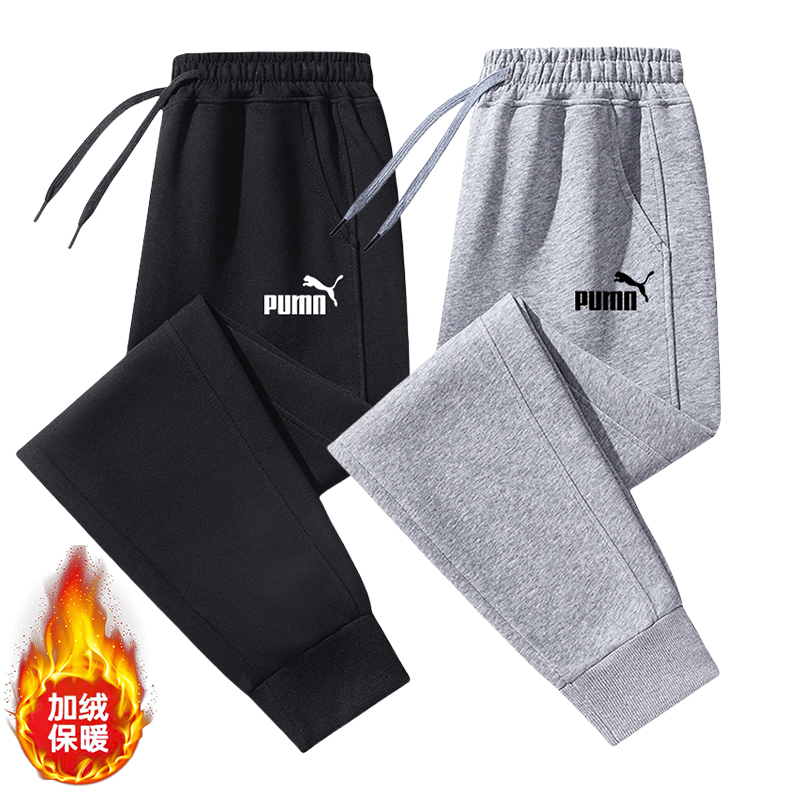 Outlet Store Men's New Autumn and Winter Casual Loose Jogger Sweatpants, Pure Cotton, Fleece-Lined, Thickened Long Pants