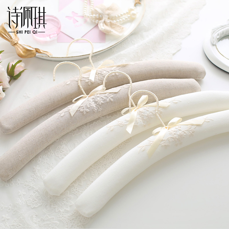 Covered cotton hanger swivel hanger seamless hanger anti-shoulder sponge covered cloth clothing store bridal shop retro style