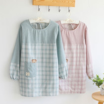 Apron Home Kitchen Womens Hood Clothing Waterproof Oil Protection With Cuff Cute Day Ensemble Korean Version Fashion Long Sleeve Workwear