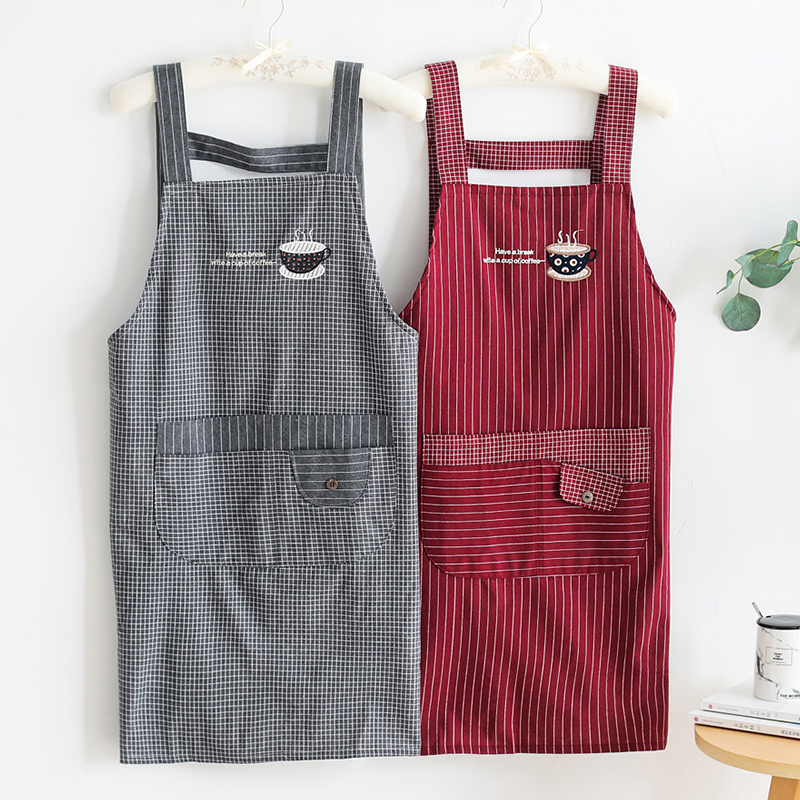 Apron work clothes adult cooking personality Home Waistline Kitchen Waterproof and Anti-Oil Lovely Day of Korean Edition Female Fashion