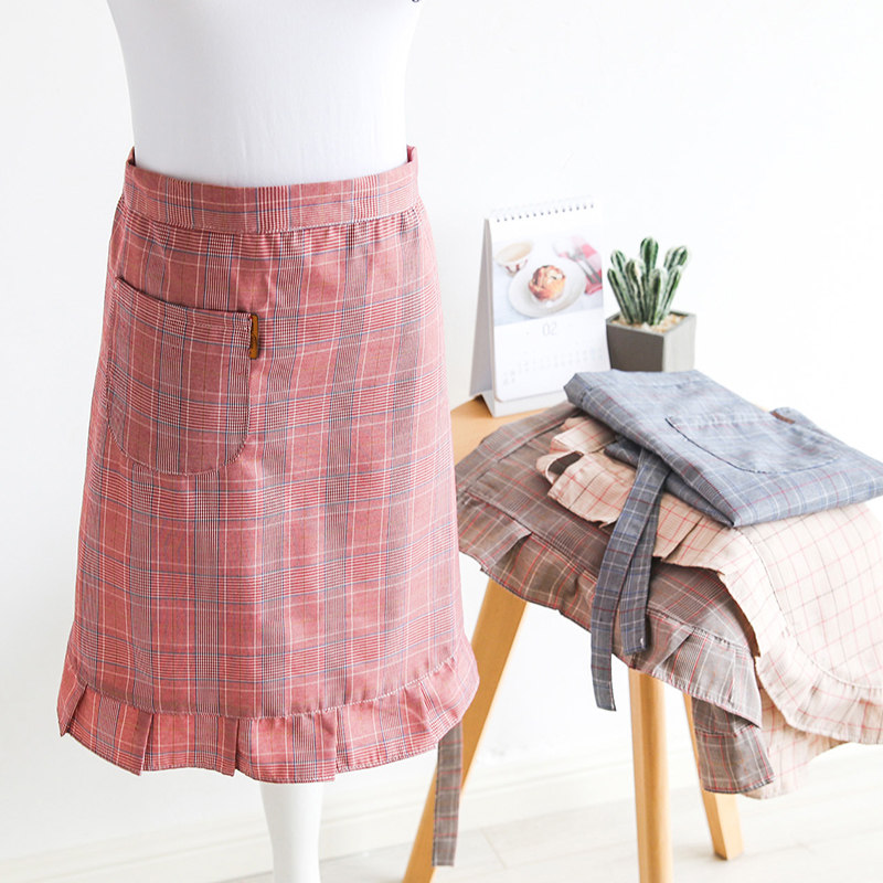 Kitchen Workwear Chefs Hotel Cooking Apron Dining Room Waiter Milk Tea Half Body Waterproof Anti Oil Home Apron