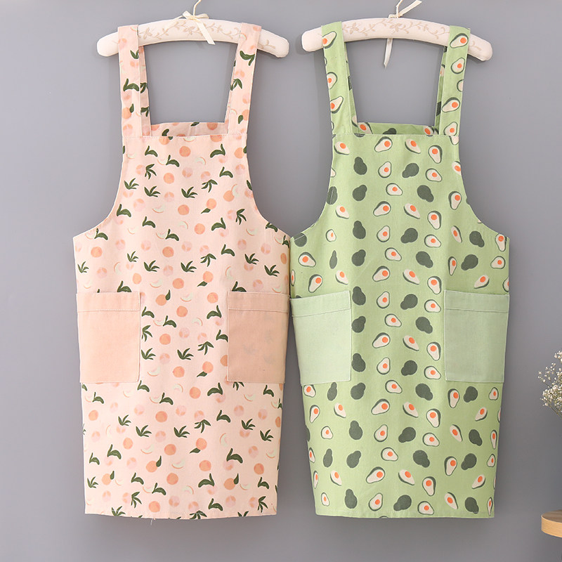 Apron Thin work Cute Day Style Waistline Summer Home Kitchen Cotton Linen Small Frescoed Woman Cook 2021 new
