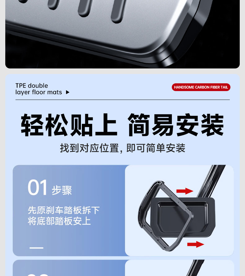 Suitable for Tesla Brake Accelerator Pedal Modely/3 New Version Alloy Pedal Ya Interior Modification Accessories