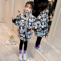 Girls  cotton coat 2021 autumn coat Foreign style childrens thickened quilted jacket Autumn and winter long childrens down cotton clothes