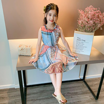 Girls dress summer dress 2021 new big child fairy wind net red summer princess dress children skirt