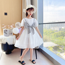 Girls Dresses Spring and Autumn 2021 Western style Childrens clothing Childrens princess Dress Girls Lace Puff yarn dress Summer dress
