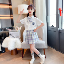 jk uniform skirt Girls summer 10-year-old childrens summer dress suit Primary school genuine college style full set of summer clothes