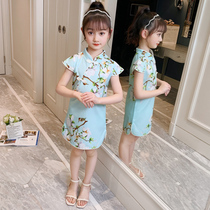 Girls Hanfu summer dress 2021 new childrens princess dress childrens clothing net red skirt summer little girl cheongsam