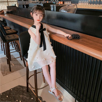 Girls dress summer dress 2021 new fairy children foreign style princess dress big child summer net red girl skirt