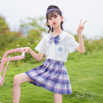 jk uniform dress genuine suit Full set of girlfriends summer clothes Childrens college style class clothes Summer dress Girls 12-year-old skirt