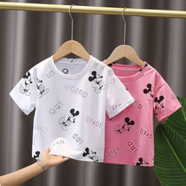 Girls short-sleeved t-shirt 2021 new cotton medium and large virgin girls summer t-shirt childrens summer childrens clothing top